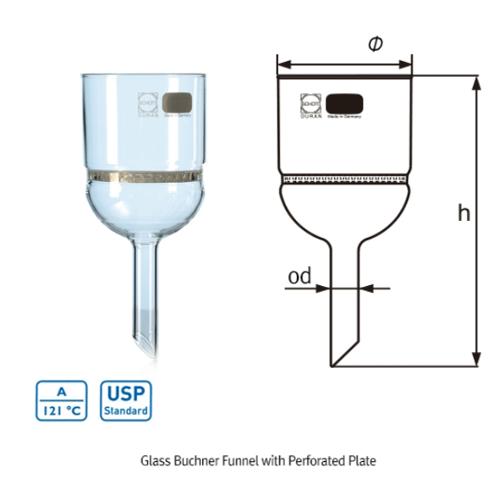 천공판 펀넬, 부크너 타입 (Funnel, Perforated plate, Buchner type)