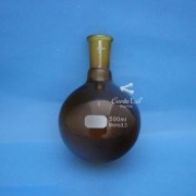 죠인트 갈색 둥근 플라스크 (Flask, Round bottom With joint, Amber) - 경질1급
