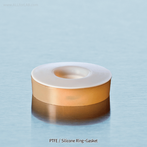PTFE-bonded Silicone O-Ring Seal and Injection Silicone Septa, Used with GL 14~32 Opentop Screwcap(1) O-Ring Seal : for Fixing/Holding of Rod/Tube, (2) Septa : for Injection or Removal of Media, PTFE/실리콘 오링 씰 및 실리콘 셉타