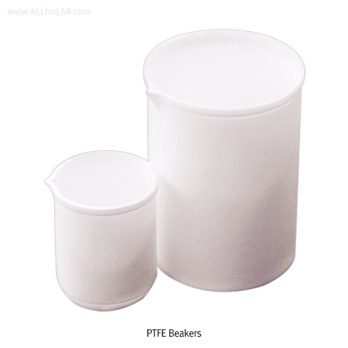 Cowie® Hi-grade PTFE Beaker, with Pouring Spout, Anti-adhesive Surface, 1~5,000㎖Excellent Chemical & Temperature Stability, Autoclavable, -200℃+260℃, <UK-made>, PTFE 비커, 불투명