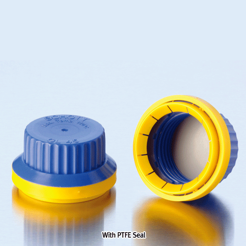 DURAN® “Security at a Glance” PP GL45 Tamper-Evident ScrewcapWith a Built-In Wedge-shape Sealing Ring or PTFE Sealing Disk, 기밀유지안전캡