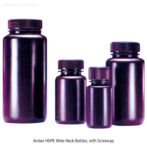 Wheaton® ASTM Premium HDPE Leak Resistant Lab Bottle, Narrow- & Wide-Neck, EPA·FDA·UPS·ISO, 4~1,000㎖With No-drip Pour Lip & Double-Seals, 120℃ Stable but Non-Autoclavable, HDPE 세구 & 광구 랩바틀,“고급형”