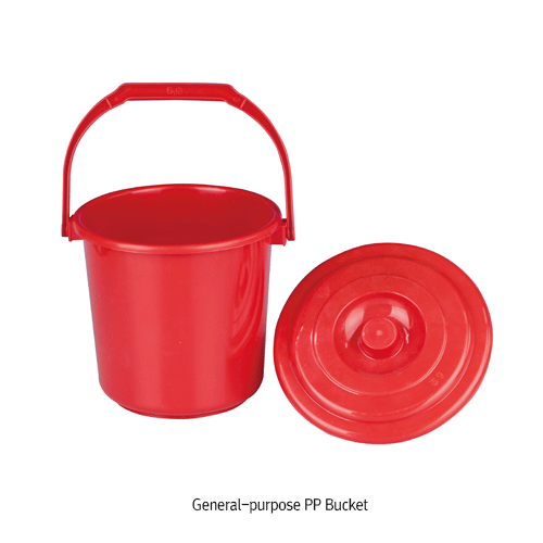 General-purpose PP Bucket, Multi-use, with Handle Grip & Lid, 6~25 LitIdeal for Storage and Carrying, 0℃~125/140℃, PP 일반 버켓