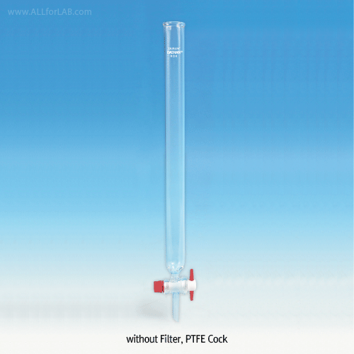 SciLab® DURAN glass Chromatography Column, with PTFE Stopcock boro Φ2.5mmWith Effective tube id Φ10~Φ64, height 200~1000mm, 크로마토그래피 칼럼