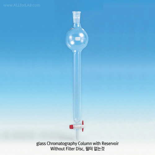 SciLab® DURAN glass Chromatography Column, with Reservoir & PTFE Stopcock, 24/40With PTFE Cock Bore Φ2.5mm, Effective Tube-id Φ13.4~63.6/height 500mm, 리저버형 크로마토 칼럼