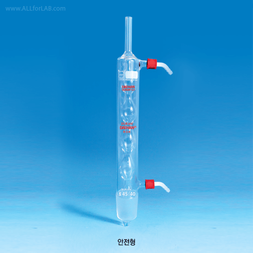 SciLab® Glass Allihn Full Condenser, Safety “Screw-On” PP Connections & JointsIdeal for Soxhlet Apparatus with Straight Outlet Tube, “Safety-model”, 옥입 환류 냉각기