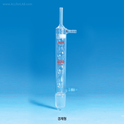 SciLab® Glass Allihn Full Condenser, Safety “Screw-On” PP Connections & JointsIdeal for Soxhlet Apparatus with Straight Outlet Tube, “Safety-model”, 옥입 환류 냉각기