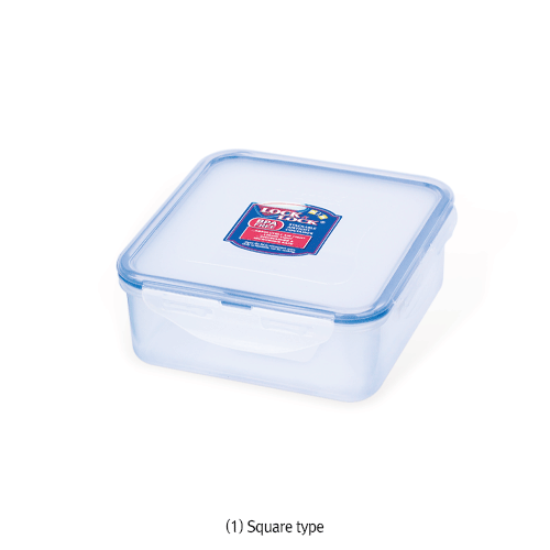 LOCK&LOCK® PP Tight-sealing Container, Translucent, Square·Rectangular-types, 350~3,900㎖Ideal for Boiling·Microwave Oven·Sampling & Storage, Autoclavable, -10℃+125/140℃, PP 밀폐 용기