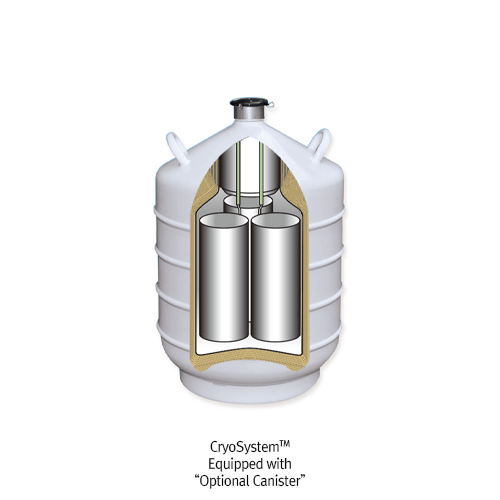 Common Use of Liquid Nitrogen Storage Tank & Canister-type CryoSystemTM, 10~50 LitWithout LN2 Withdrawal Device & Canister, 액체질소 저장/운반 탱크 및 원통형 캐니스터 타입 크리오시스템 겸용, 펌프·캐니스터 별도판매