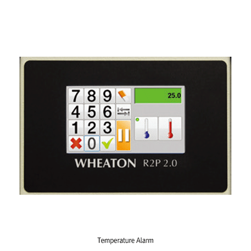 Wheaton® R2PTM 2.0 Roller Culture Apparatus, R2P 2.0 Control System, 1~11 Decks for 5~55 BottlesWith Top or Bottom Mounted Controller, 0.25~8.1/±0.01 rpm, Fixed / Removable DecksWith Advanced Color Touch Screen Interface, Belt Driven & Brushless DC Motor,