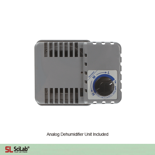 SciLab® 33Lit UV Protected Auto-Dry PMMA Desiccator, Short- & Tall-model, ~25%RHWith Dehumidifier·Digital Thermo-Hygrometer·ABS Frame, UV차단 자동 습도 조절 데시케이터