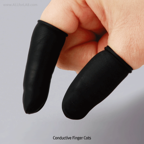 Conductive Finger Cot, with Emboss Processing, Roll Type, Length 61mmMade of Latex(Blended with Carbon), Good Grip, 정전방지용 지골무