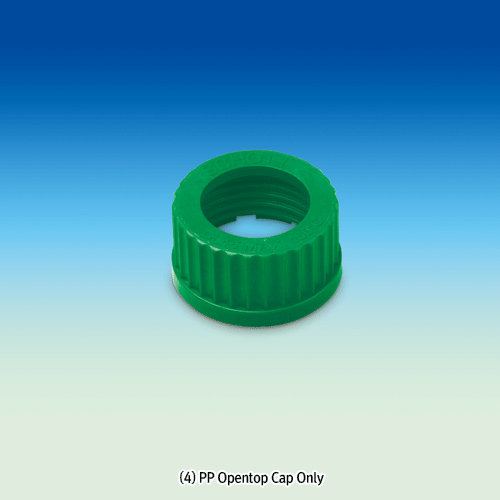 Wisd PTFE/Butyl-Septa Sealed PP Uni-Cap and Opentop & Membrane-Cap, for All DIN GL-Screw Necks of Bottle·Flask·TubeGood Chemical & Heat Resistance, 125/140℃ Stable, Autoclavable, DIN, GL14~GL45, 만능 GL 스크류캡 & 멤브레인캡