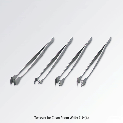Tweezer for Clean Room Wafer, Surface Washing, Seal Packing in Class 100 Clean RoomIdeal for Semiconductor Wafer, Chromium Steel, 웨이퍼용 플랫 트위저, 크린룸용