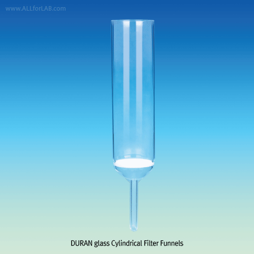 SciLab® 15~130㎖ DURAN glass Cylindrical Filter Funnel, Boro-glass 3.3Porosity P1~P4 DIN/ISO, 시린드리컬 글라스 필터 펀넬
