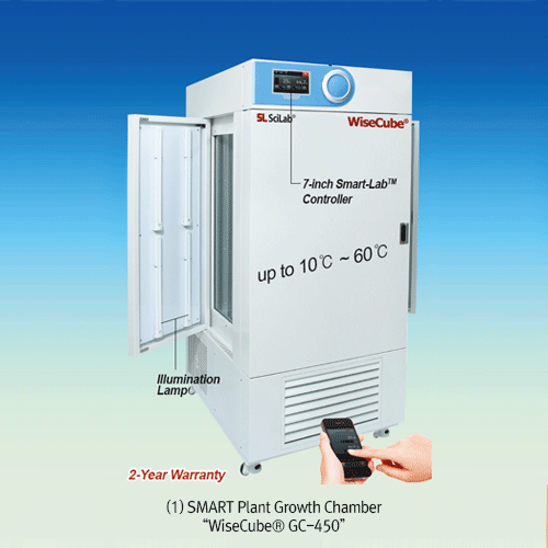 SciLab® SMART Plant Growth Chamber “WiseCube® GC”, Smart-LabTM System, 432·864 LitWith Smart-LabTM Controller, CFC-Free(R-404A) Refrigeration System, 0~12,000 - or 15,000-lux, 30~95% rh, 10℃~60℃스마트 식물 생장상, 스마트랩 컨트롤러, 정밀한 온도/습도/조도 조절, WiReTM서비스, 7인치 풀터치스크린