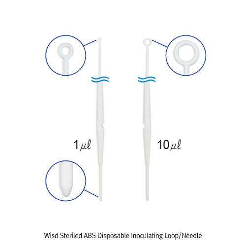 Wisd Steriled ABS Disposable Inoculating Loop/Needle, Flexible, 1 & 10㎕Packed in Peel to Open Paper/Plastic, 멸균 플라스틱 접종루프 겸 니들