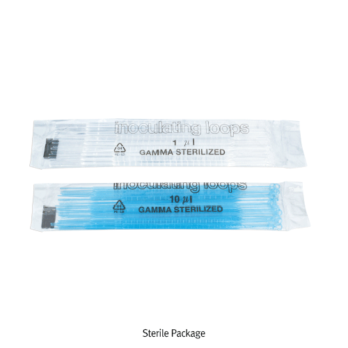 Kartell® Sterile HIPS Disposable Steriled Inoculating Loop / Needle, 1·10㎕With Blue & White-color, <Italy-made>, HIPS 일회용 멸균 접종 루프