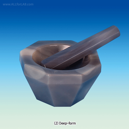 Agate Mortar & Pestle Set, Standard- & Deep-form, 9~270㎖With Top od Φ50~Φ150mm, 아게이트 몰탈 / 페슬 세트, 페슬 별도 구매 가능