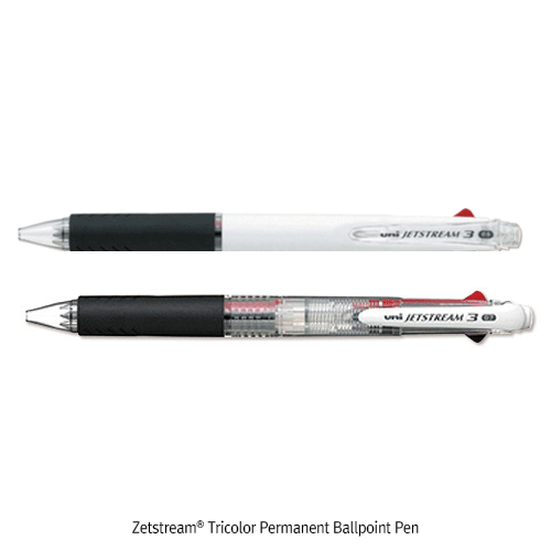 Zetstream® Tricolor Permanent Ballpoint Pen, 0.5 & 0.7mm TipWith Hanging Hook, 3색 다색볼펜*