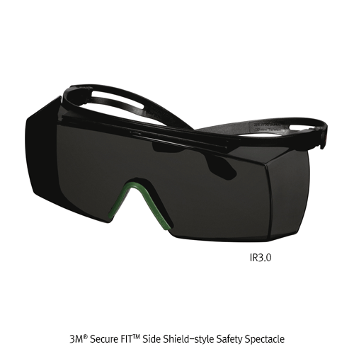 3M® Secure FITTM Side Shield-style Safety Spectacle, Coated Color One-piece Molded PC Lens, Comportable FitIdeal for Wraparound Protection, Ideal for Wraparound Protection, 측면이 보강된 보안경