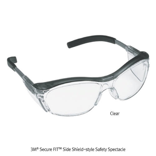 3M® Secure FITTM Side Shield-style Safety Spectacle, Coated Color One-piece Molded PC Lens, Comportable FitIdeal for Wraparound Protection, Ideal for Wraparound Protection, 측면이 보강된 보안경
