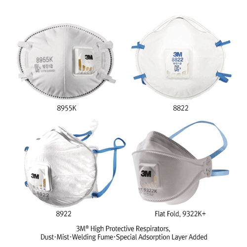 3M® Maintenance-Free Particulate Respirator, Light Weight, Comfortable & Convenient, Variety of Strap Attachments and TypesWith Cool Flow® Exhalation Valve, Soft Inner Materials, 방진 마스크 특급·1급·2급