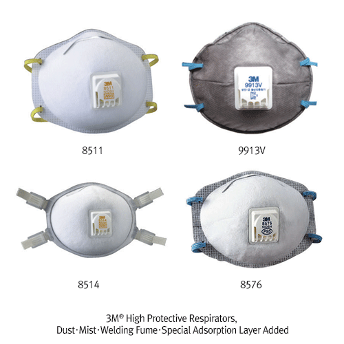 3M® Maintenance-Free Particulate Respirator, Light Weight, Comfortable & Convenient, Variety of Strap Attachments and TypesWith Cool Flow® Exhalation Valve, Soft Inner Materials, 방진 마스크 특급·1급·2급
