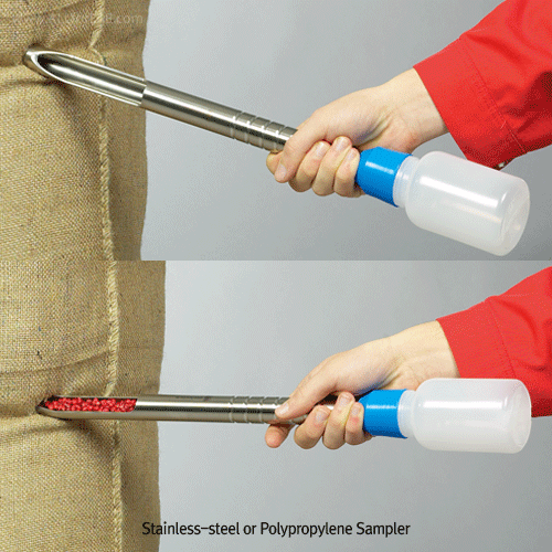Burkle® Quick Picker Sampler Set, Stainless-steel & PP, Φ25mm, 75㎖, L50cmWith 2×PE 250㎖ Bottles & 1×Cleaning Brush, Corresponds to ISTN, <Germany-made>, 샘플량 조절형 샘플러 세트