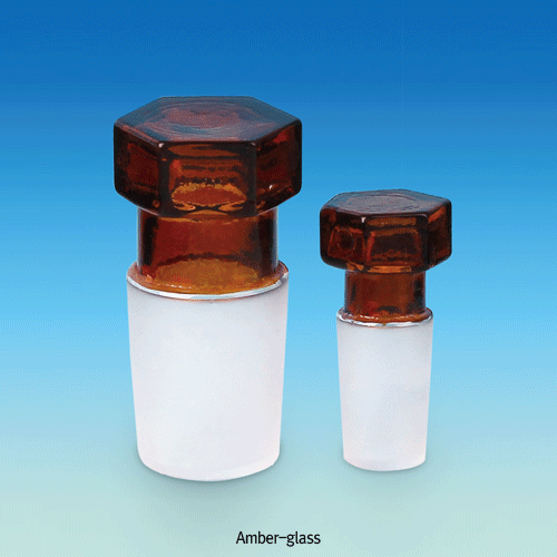 DIN Joint Stopper, Hollow Hexagonal Head, Boro-glass 3.3With Flat-bottom or Drip Tip-bottom, DIN 조인트 글라스 스토퍼