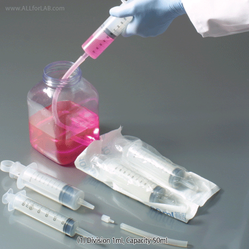 Burkle® 50 & 100㎖ PP Sterile Sampling Syringe, GraduatedWith Luer Adapter(for 100㎖), Individually Packed, -10℃+125/140℃, 살균 샘플 시린지