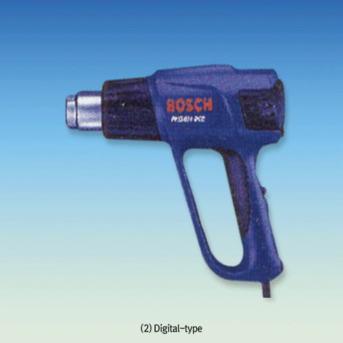 Bosch® Analog & Digital Hot Air Gun, with Controller & Safety Device, 220V, 50/60HzWith Attemperator, 50℃~630℃ Controlled, 150~500ℓ/min(wind Speed), 열풍건조기