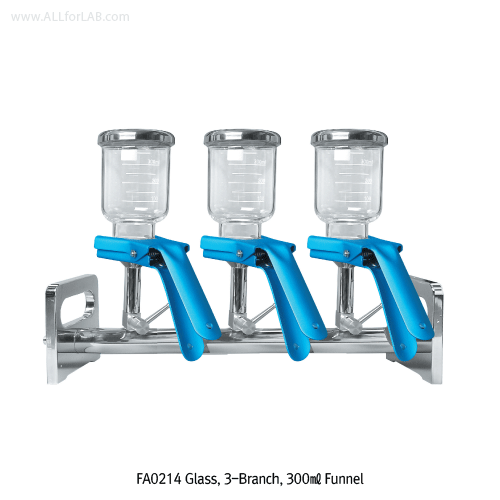 TJV® Vacuum Manifolds & Filter Holder Funnel, Ideal for Strong Solvents & HPLC mediaWith All Stainless-steel & Glass Funnel, Single-/3-/6-Branchs, 진공 매니폴드 & 필터 홀더