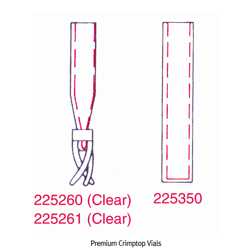Wheaton® 11 mm 1.5㎖ Premium Crimptop Vials (“USP-I” Boro 3.3), Alu-Seals and Septa : SeparatelyΦ12×h32mm, 프리미엄 바이알, 알루미늄씰 and 셉타 별매