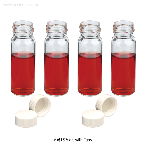 SciLab® 6㎖ Glass Scintillation Vial, with PE lined PP Cap Separately, “Pack-Set”With “USP-I” Boro 5.0 Glass, Normal-grade, 6㎖ Glass 신틸레이션/카운팅 바이알 Pack-Set