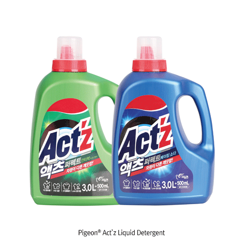 Pigeon® Act’z Liquid Detergent, General- & Antibac-type 3LitIdeal for Cotton·Polyester·Rayon·Nylon·Acrylic, No Detergent Residue, 액츠 액생 세탁세제