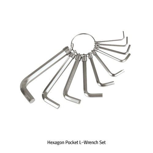 Hexagon Pocket L-Wrench Set, 10Pcs, 1.5~8.0mm, Ring-type, 육각 L렌치 세트