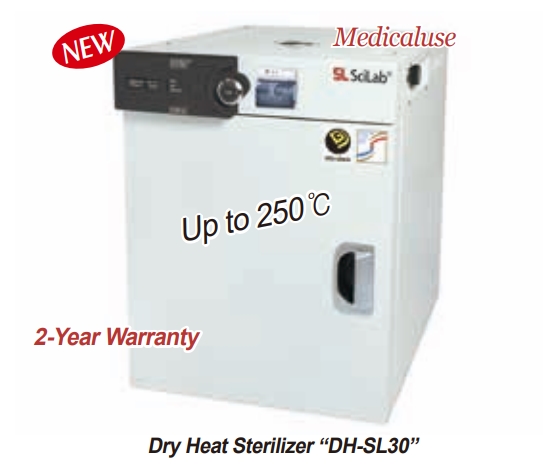 SciLab® 32 & 50Lit, Dry Heat Sterilizer, with Thermal Printer, Forced Air, Up to 250℃, Medicaluse approved With 3-Side Pre-Heating Zone, Digital PID Control, Jog-Dial & Push Button, and 2 Wire Shelf, 건열 멸균기