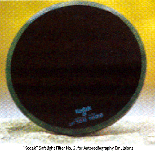 “Kodak” Safelight Filter No. 2, for Autoradiography Emulsions <br> 안전광 필터, Φ14 cm
