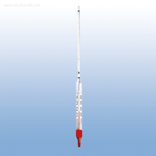 Alla® Precision Hydrometer, 0.100 - Ranges, ISOWith Thermo. or not, 0.600~2.000 g/㎖, Divi. 0.001 g/㎖, L300 / L310 mm, 정밀 비중계