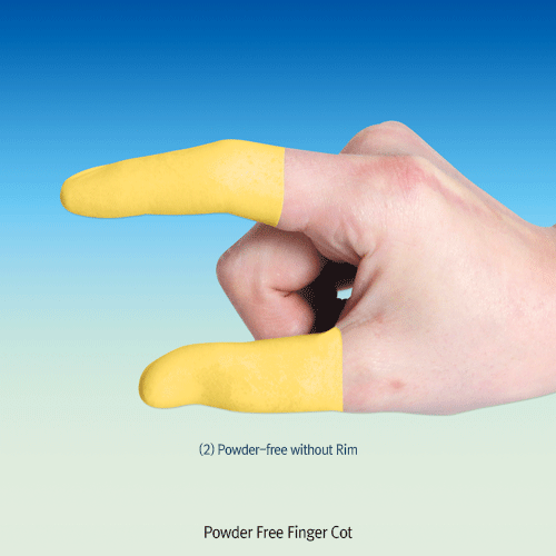 Powder Free Finger Cot, Class 1000, Multiple washed, Made of High-quality Latex<br>Ideal for Clean-Room, Electronic Industry(PCB, BLU) & Lab, 라텍스 골무