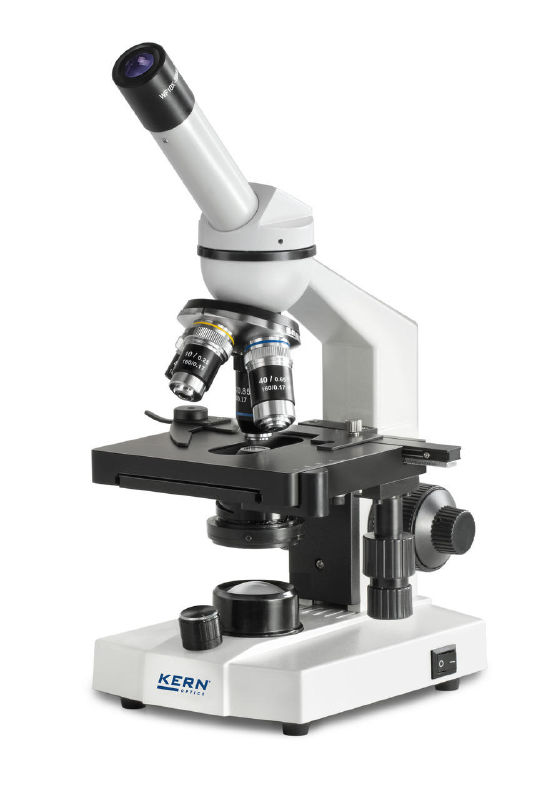 Kern® Basic Compound Microscope “OBS-1”, Monocular & Binocular, with 0.5W LED illumination, 40× ~ 400× With 360°Rotatable Tube, Diopter Adjustment, Finite Optical System, 교육용 생물 현미경