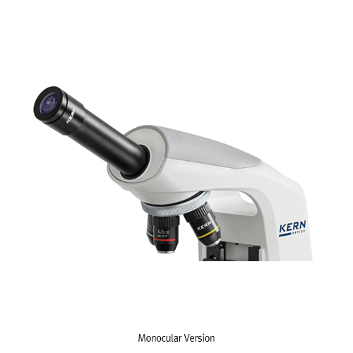 Kern® All Round Compound Microscope “OBE-13”, Monocular & Binocular, with 3W LED illumination, 40× ~ 1000× With Butterfly Tube, 1.25 Abbe Condenser, Fully-equipped Mechanical Stage, 다용도 생물 현미경