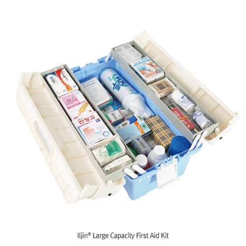 Iljin® Large Capacity First Aid Kit, with Safety Lock32 item(40×22×21cm, ABS Case) and33 item(49×23.5×23cm, PP Case), 대용량 구급함