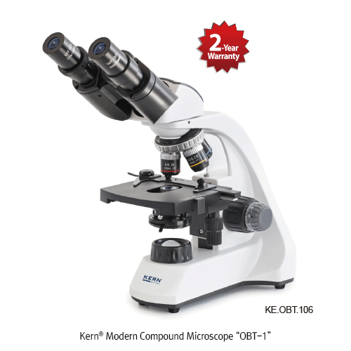 Kern® Modern Compound Microscope “OBT-1”, Monocular & Binocular, with 1W LED illumination, 40× ~ 1000× With 360°Rotatable Tube, Diopter Adjustment, Finite Optical System, 고급 교육용 생물 현미경