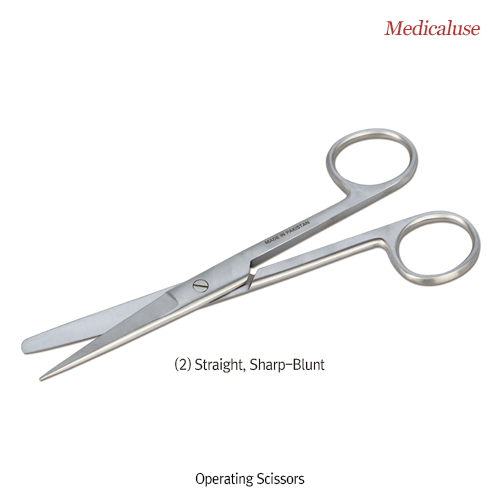 Operating Scissors, Stainless-steel 420, L130~175mm, Medicaluse<br>With 3-type Tips, Straight- & Curved-type, 수술용 외과가위, 의료용, 비부식