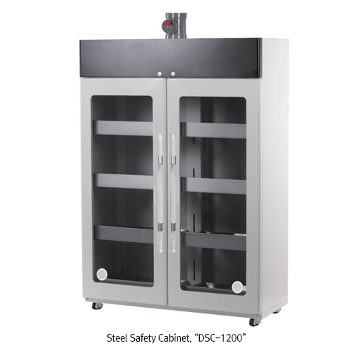 DAIHAN® Ducted Safety Cabinet, with Clear PVC & Safety Glass-Door Window, Built-in PP/Al-buttressWith Internal & External PP/Steel Plate, Duct & Pipe Silicon Sealing, Gas Leak Completely Blocked, 닥트형 약품기구 보관장, 환기형
