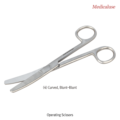 Operating Scissors, Stainless-steel 420, L130~175mm, Medicaluse<br>With 3-type Tips, Straight- & Curved-type, 수술용 외과가위, 의료용, 비부식