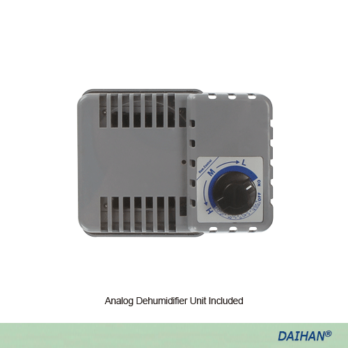 DAIHAN® 33Lit UV Protected Auto-Dry PMMA Desiccator, Short- & Tall-model, ~25%RH With Dehumidifier·Digital Thermo-Hygrometer·ABS Frame, [Korean-made], UV차단 자동 습도 조절 데시케이터