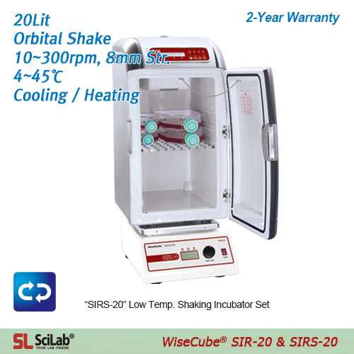 SciLab® 4~45℃ 20 Lit Mini-Low Temperature Incubator & Shaking Incubator, “WiseCube® SIR-20 & SIRS-20”